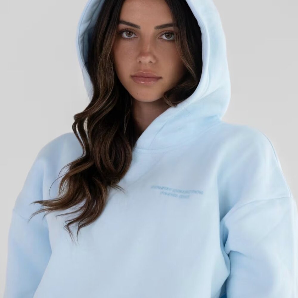 Women's Oversized Light Blue Hoodie - Picture 2 of 6